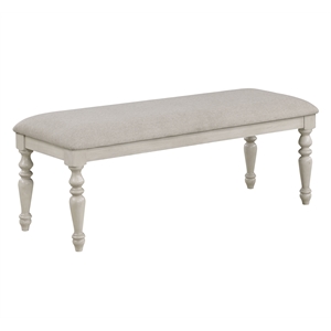 New Classic Furniture Jennifer Wood Bench with Fabric Cushion in Beige