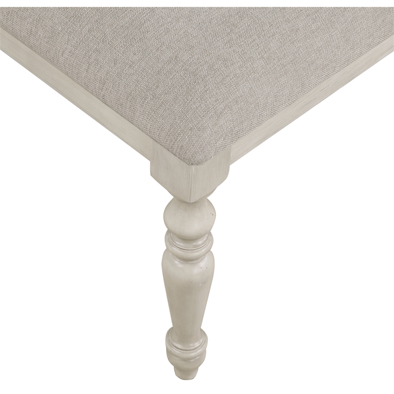 New Classic Furniture Jennifer Wood Bench with Fabric Cushion in Beige