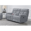 New Classic Furniture Bravo Polyester Fabric Power Console Loveseat in Stone