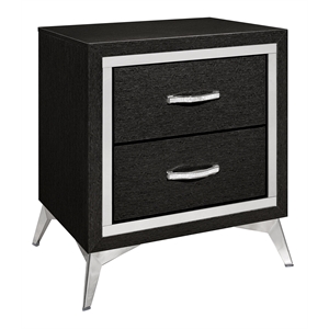 New Classic Furniture Huxley 2-Drawer Solid Wood Nightstand in Black