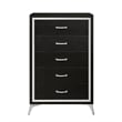 New Classic Furniture Huxley Solid Wood 5-Drawer Chest in Black