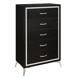 New Classic Furniture Huxley Solid Wood 5-Drawer Chest in Black