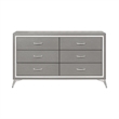New Classic Furniture Huxley 6-Drawer Solid Wood Dresser in Gray