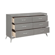 New Classic Furniture Huxley 6-Drawer Solid Wood Dresser in Gray