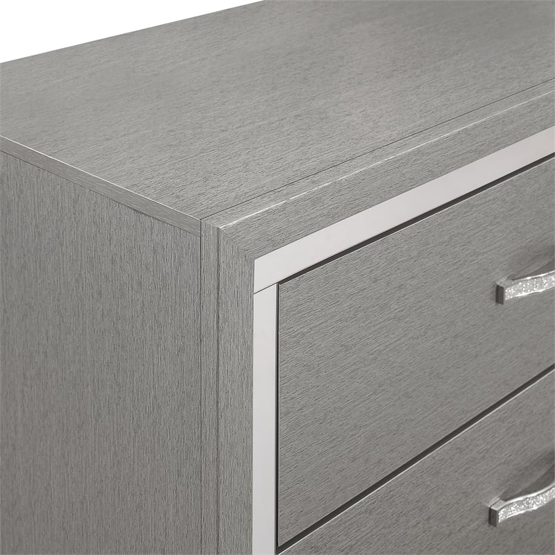 New Classic Furniture Huxley 6-Drawer Solid Wood Dresser in Gray