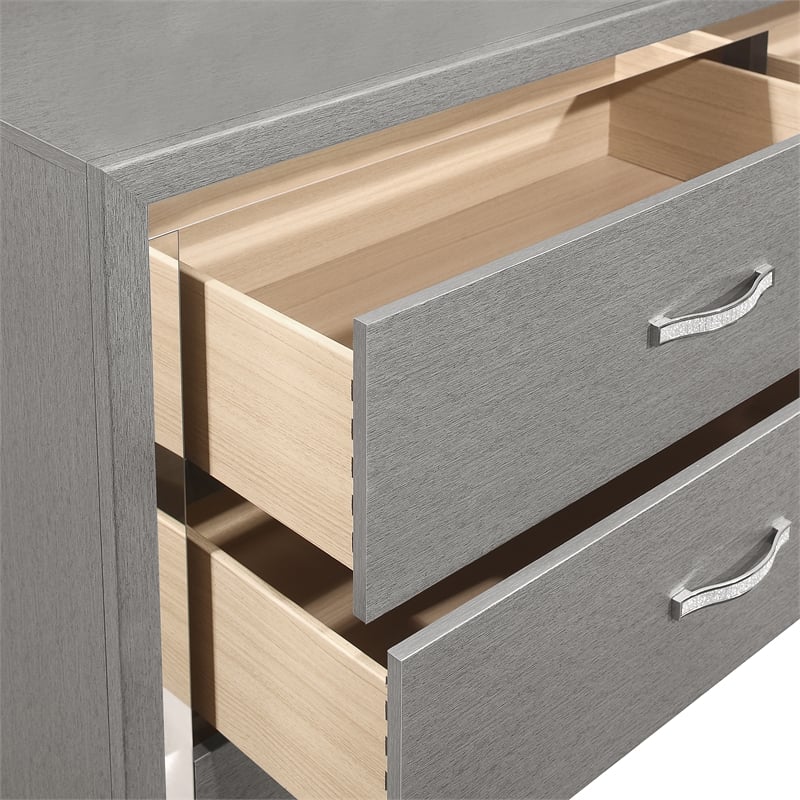 New Classic Furniture Huxley 6-Drawer Solid Wood Dresser in Gray