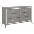 New Classic Furniture Huxley 6-Drawer Solid Wood Dresser in Gray