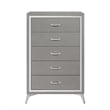 New Classic Furniture Huxley Solid Wood 5-Drawer Chest in Gray