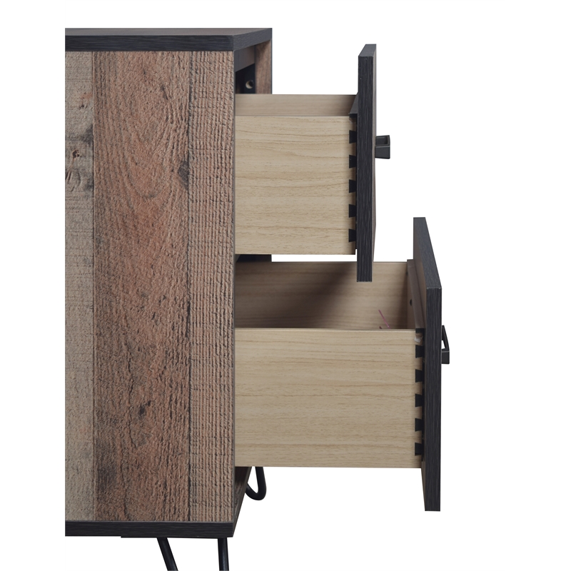 New Classic Furniture Elk River Solid Wood 2-Drawer Nightstand in Rustic Brown