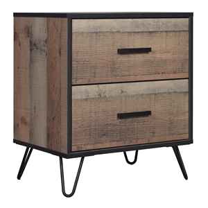 New Classic Furniture Elk River Solid Wood 2-Drawer Nightstand in Rustic Brown