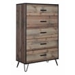New Classic Furniture Elk River Solid Wood 5-Drawer Chest in Rustic Brown