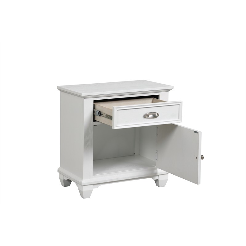 New Classic Furniture Jamestown Solid Wood 2-Drawer Nightstand in White