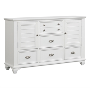 new classic furniture jamestown solid wood 5-drawer dresser in white