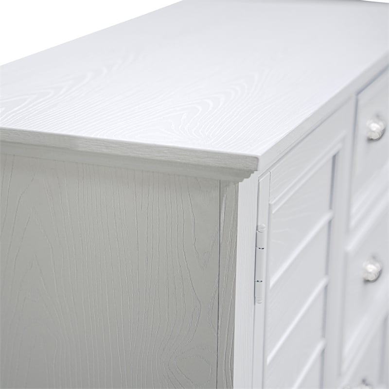New Classic Furniture Jamestown Solid Wood 5-Drawer Door Chest in White