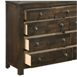 New Classic Furniture Blue Ridge Solid Wood Dresser with Mirror in Rustic Gray