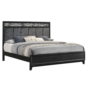 New Classic Furniture Obsidian Solid Wood Queen Panel Bed in Black