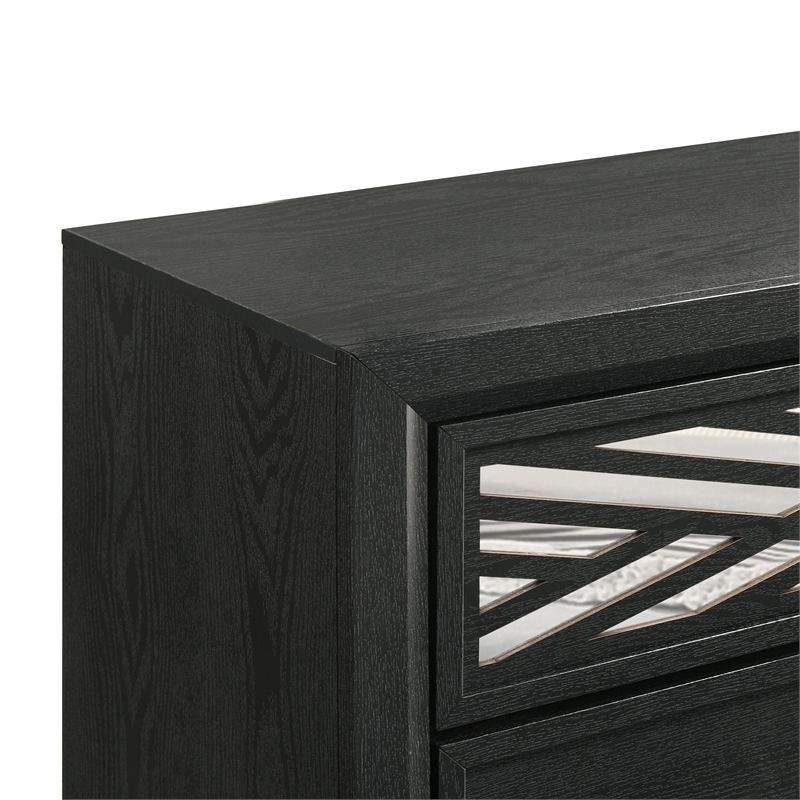 New Classic Furniture Obsidian 6-Drawer Solid Wood Dresser in Black