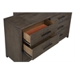New Classic Furniture Landon Solid Wood Dresser with Mirror Set in Walnut