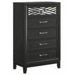 New Classic Furniture Obsidian 5-Drawer Solid Wood Chest in Black