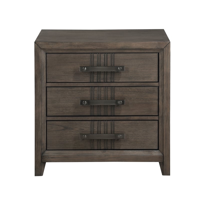 New Classic Furniture Landon 3-Drawer Solid Wood Nightstand in Walnut