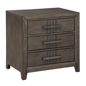 New Classic Furniture Landon 3-Drawer Solid Wood Nightstand in Walnut