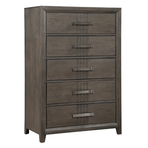 New Classic Furniture Landon 5-Drawer Solid Wood Chest in Walnut