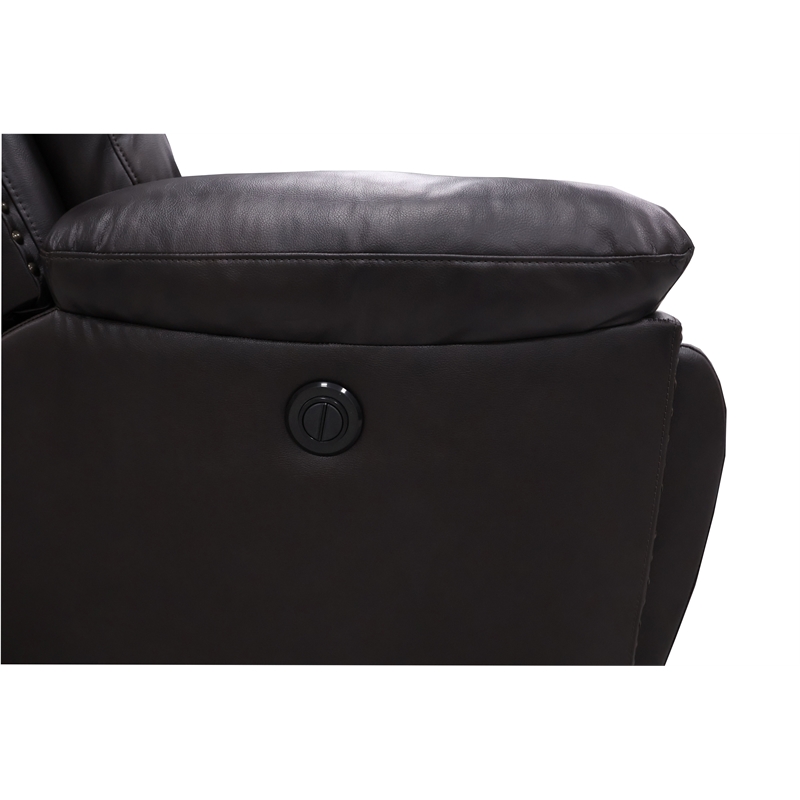 New Classic Furniture Nikko Leather Sofa with Power Footrest in Brown