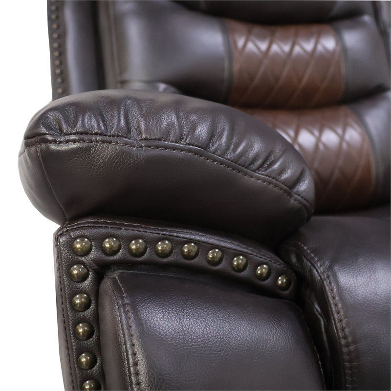 New Classic Furniture Nikko Leather Sofa with Power Footrest in Brown