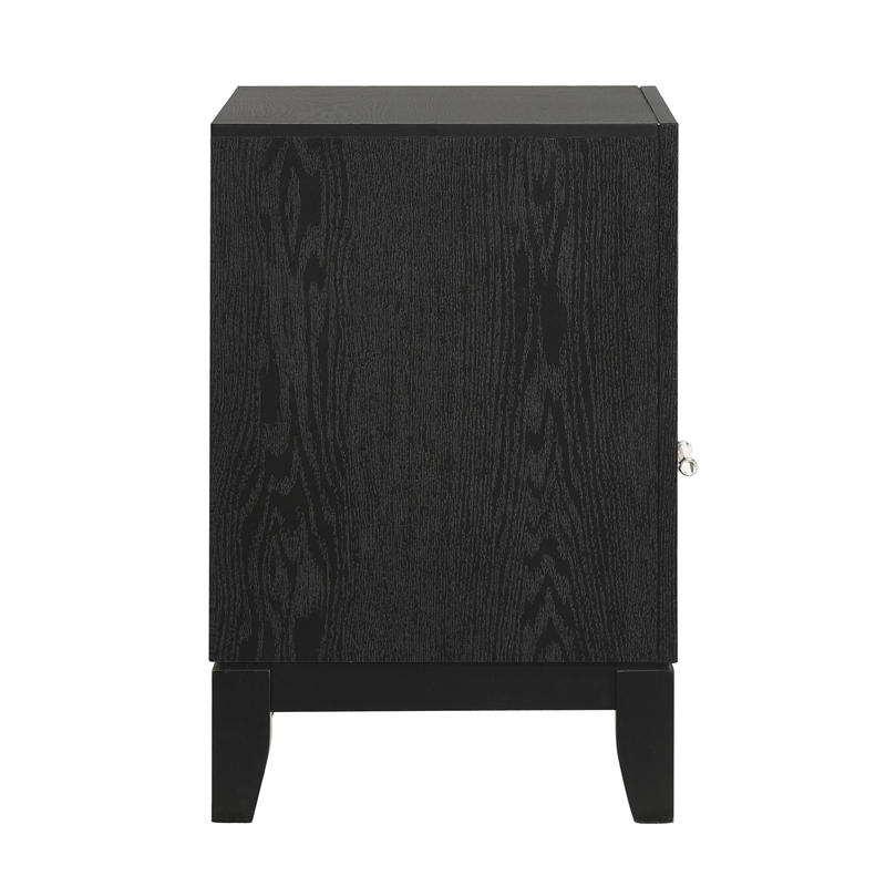 New Classic Furniture Obsidian 2-Drawer Solid Wood Nightstand in Black
