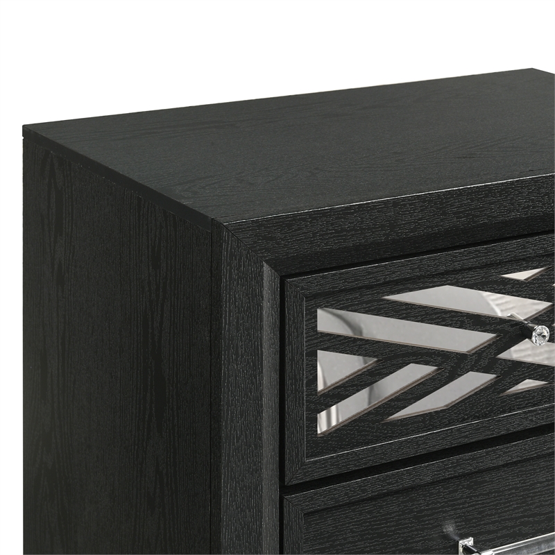 New Classic Furniture Obsidian 2-Drawer Solid Wood Nightstand in Black