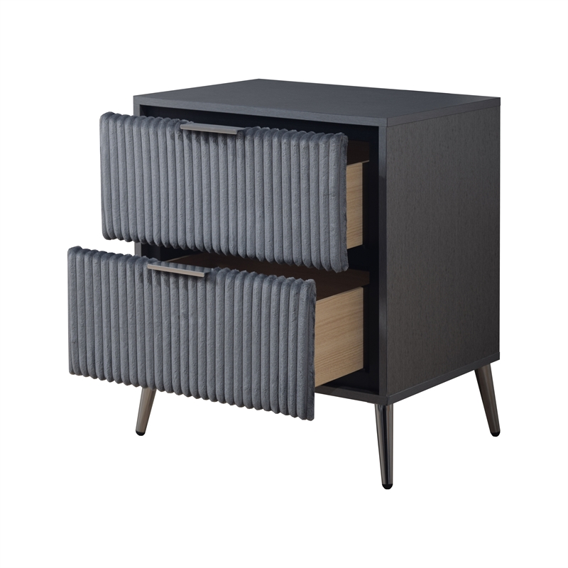 New Classic Furniture Kailani Contemporary Wood 2-Drawer Nightstand in Gray