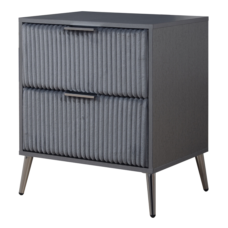 New Classic Furniture Kailani Contemporary Wood 2-Drawer Nightstand in Gray