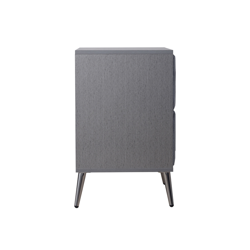 New Classic Furniture Kailani Contemporary Wood 2-Drawer Nightstand in Gray