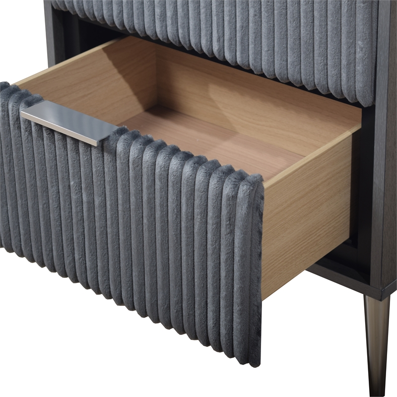 New Classic Furniture Kailani Contemporary Wood 2-Drawer Nightstand in Gray