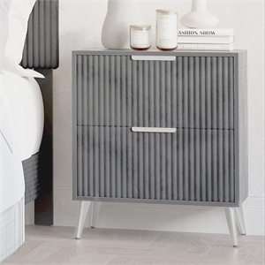 New Classic Furniture Kailani Contemporary Wood 2-Drawer Nightstand in Gray