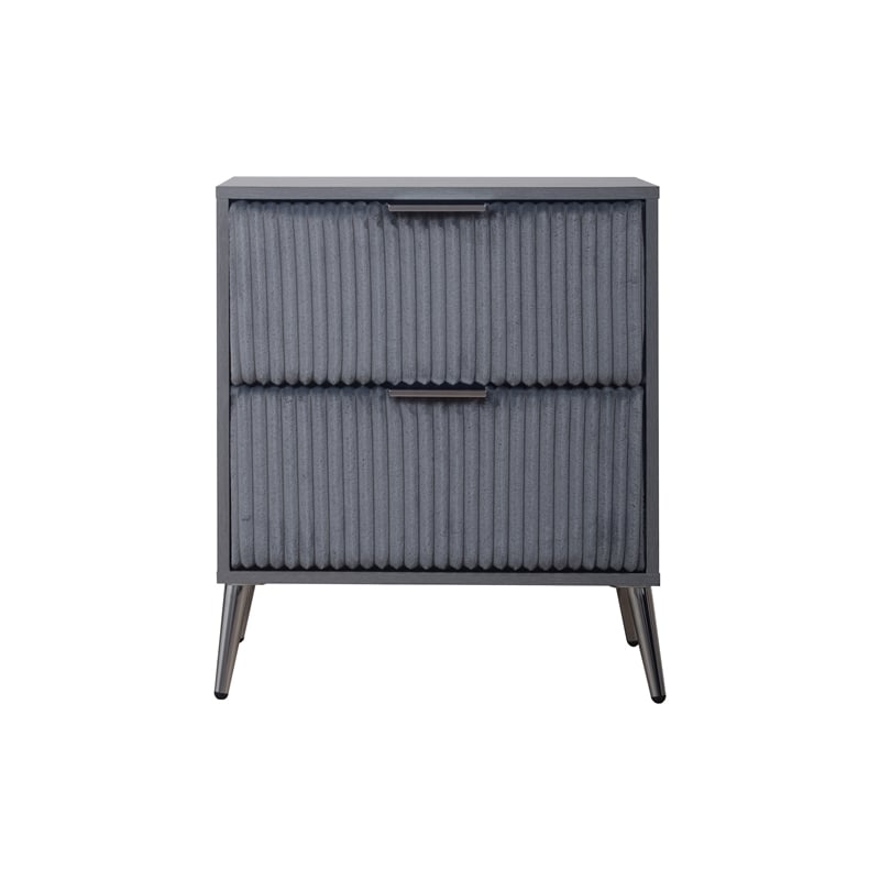 New Classic Furniture Kailani Contemporary Wood 2-Drawer Nightstand in Gray