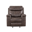 New Classic Furniture Quade Polyester Fabric Power Glider Recliner in Mocha