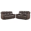 New Classic Furniture Quade 2-Piece Fabric Power Loveseat and Sofa Set in Mocha