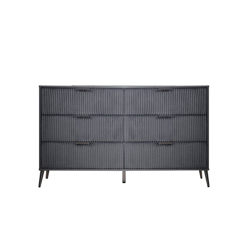New Classic Furniture Kailani Contemporary Wood 6-Drawer Dresser in Gray
