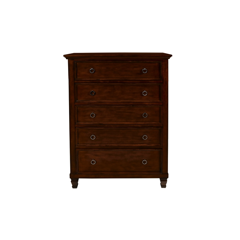 New Classic Furniture Tamarack Solid Wood 5-Drawer Chest in Cherry
