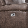 New Classic Furniture Quade Polyester Fabric Sofa with Power Footrest in Mocha