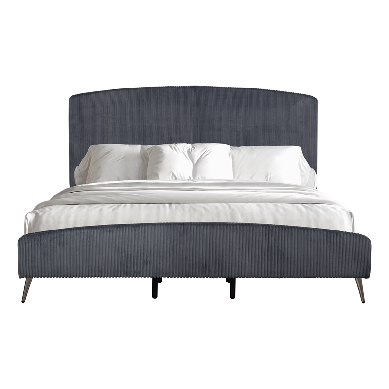 New Classic Furniture Kailani Wood King Upholstered Bed in Gray