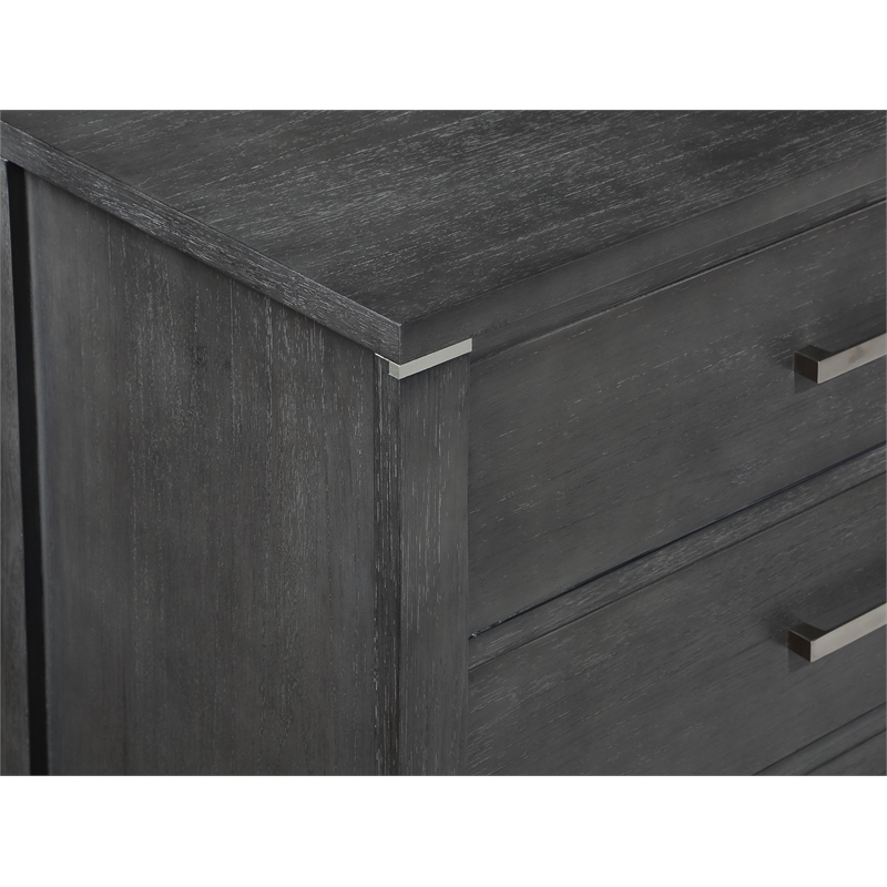 New Classic Furniture Odessa 5-Drawer Solid Wood Chest in Charcoal