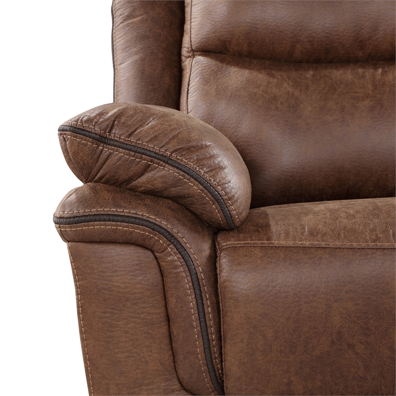 New Classic Furniture Ryland Polyester Fabric Console Loveseat in Brown