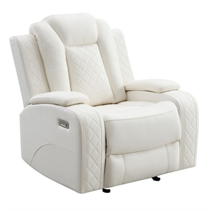 new classic furniture orion leather upholstered power glider recliner