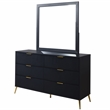 New Classic Furniture Kailani Wood Dresser with Mirror Set in Black