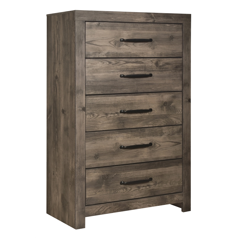 New Classic Furniture Misty Lodge 5-Drawer Wood Chest in Gray
