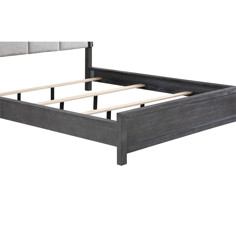New Classic Furniture Odessa Solid Wood Queen Panel Bed in Charcoal