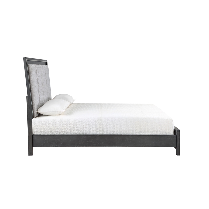New Classic Furniture Odessa Solid Wood Queen Panel Bed in Charcoal