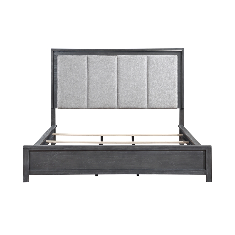 New Classic Furniture Odessa Solid Wood Queen Panel Bed in Charcoal